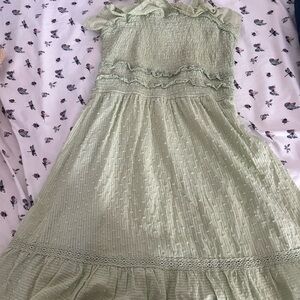 Jessica Simpson Green Smocked Tiered Sundress